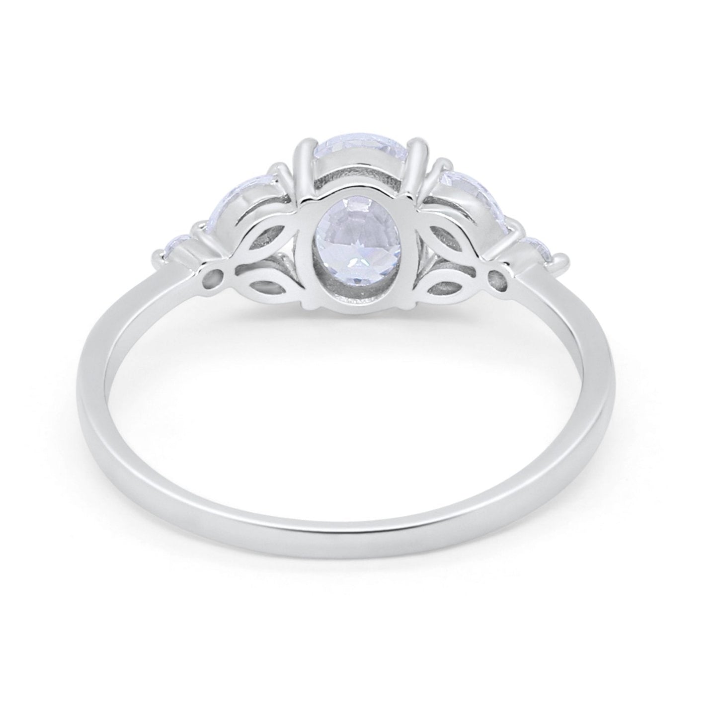 Oval Art Deco Engagement Ring Marquise Simulated CZ