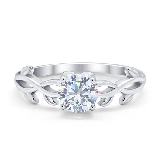 Solitaire Round Simulated Cubic Zirconia Wedding Ring