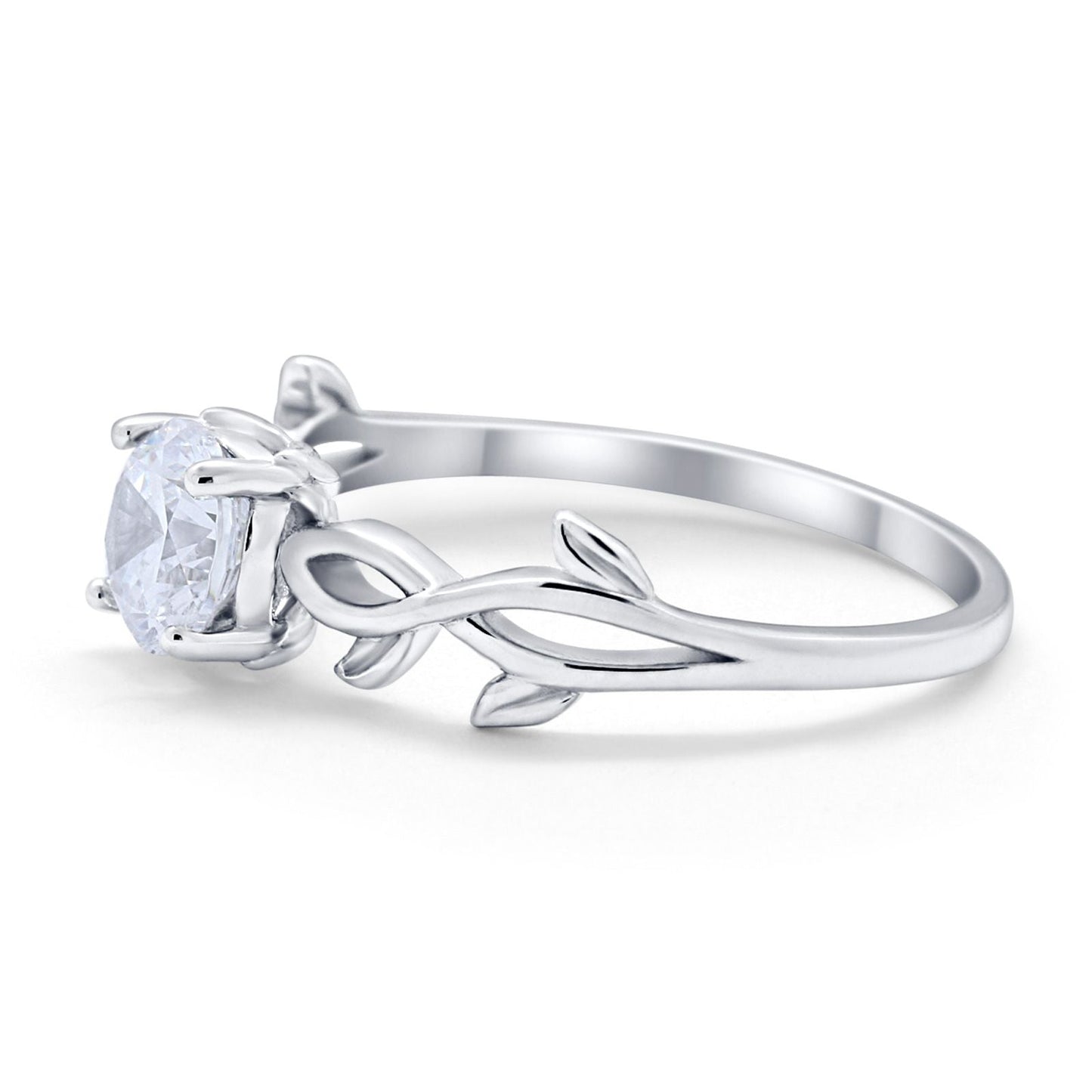 Solitaire Round Simulated Cubic Zirconia Wedding Ring