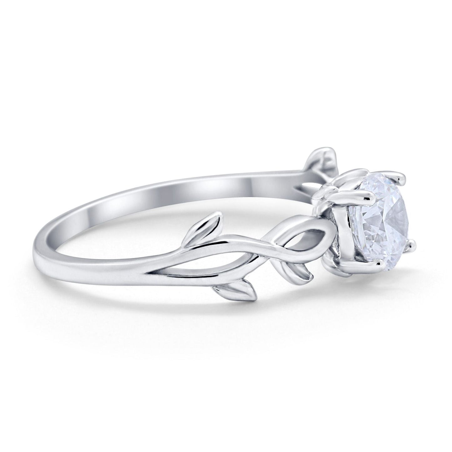 Solitaire Round Simulated Cubic Zirconia Wedding Ring