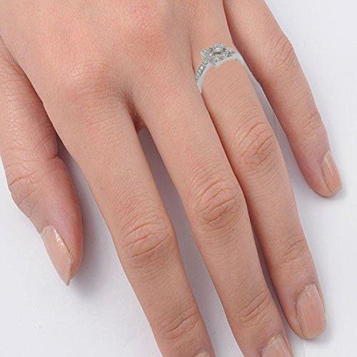 Art Deco Engagement Ring Round Simulated Cubic Zirconia