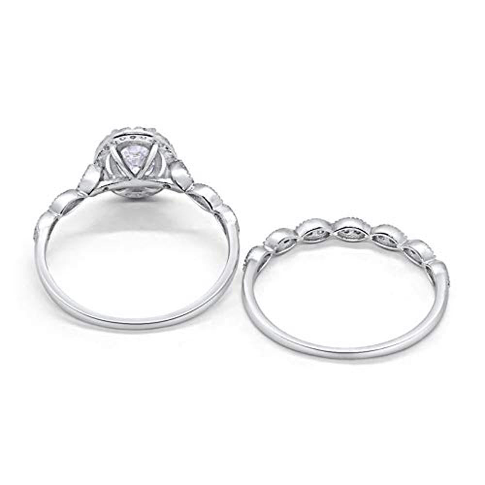 Halo Bridal Set Piece Oval Simulated Cubic Zirconia Ring