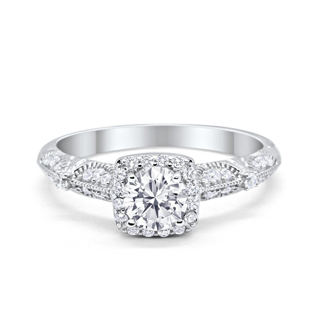 Halo Engagement Bridal Ring Simulated Cubic Zirconia