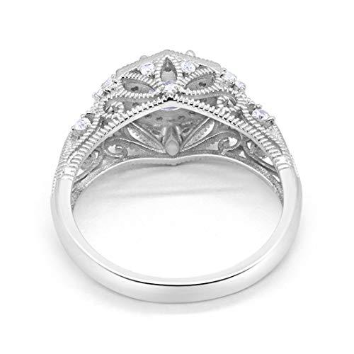 Fancy Art Deco Round Simulated Cubic Zirconia Wedding Ring