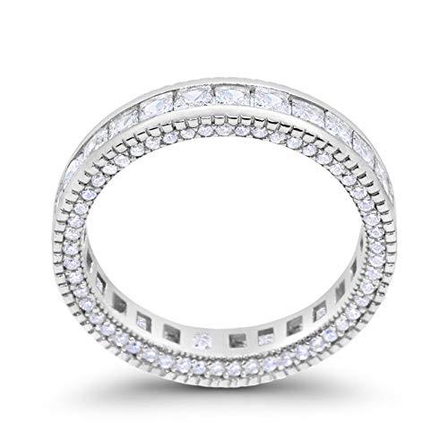 Eternity Bands Alternating Princess Cut Simulated CZ Ring