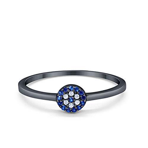 Evil Eye Ring Black Tone Cubic Zirconia