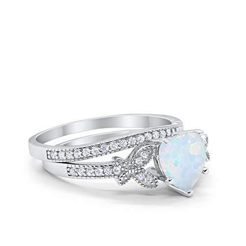 Wedding Piece Simulated CZ Rings Lab White Opal