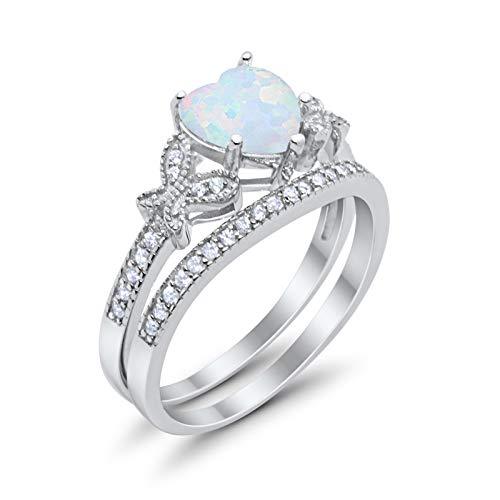 Wedding Piece Simulated CZ Rings Lab White Opal