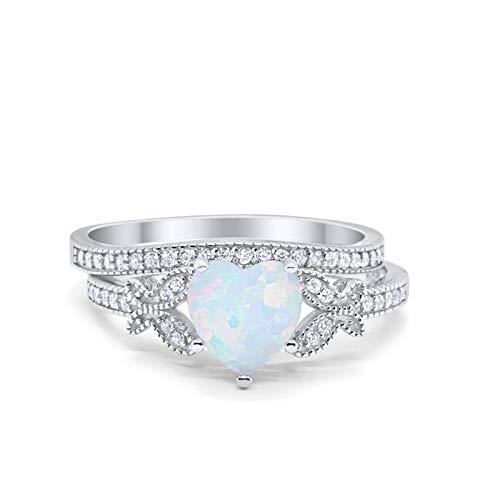 Wedding Piece Simulated CZ Rings Lab White Opal