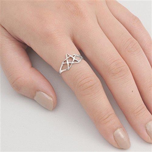 Star of David Jewish Star Plain Ring Split Shank