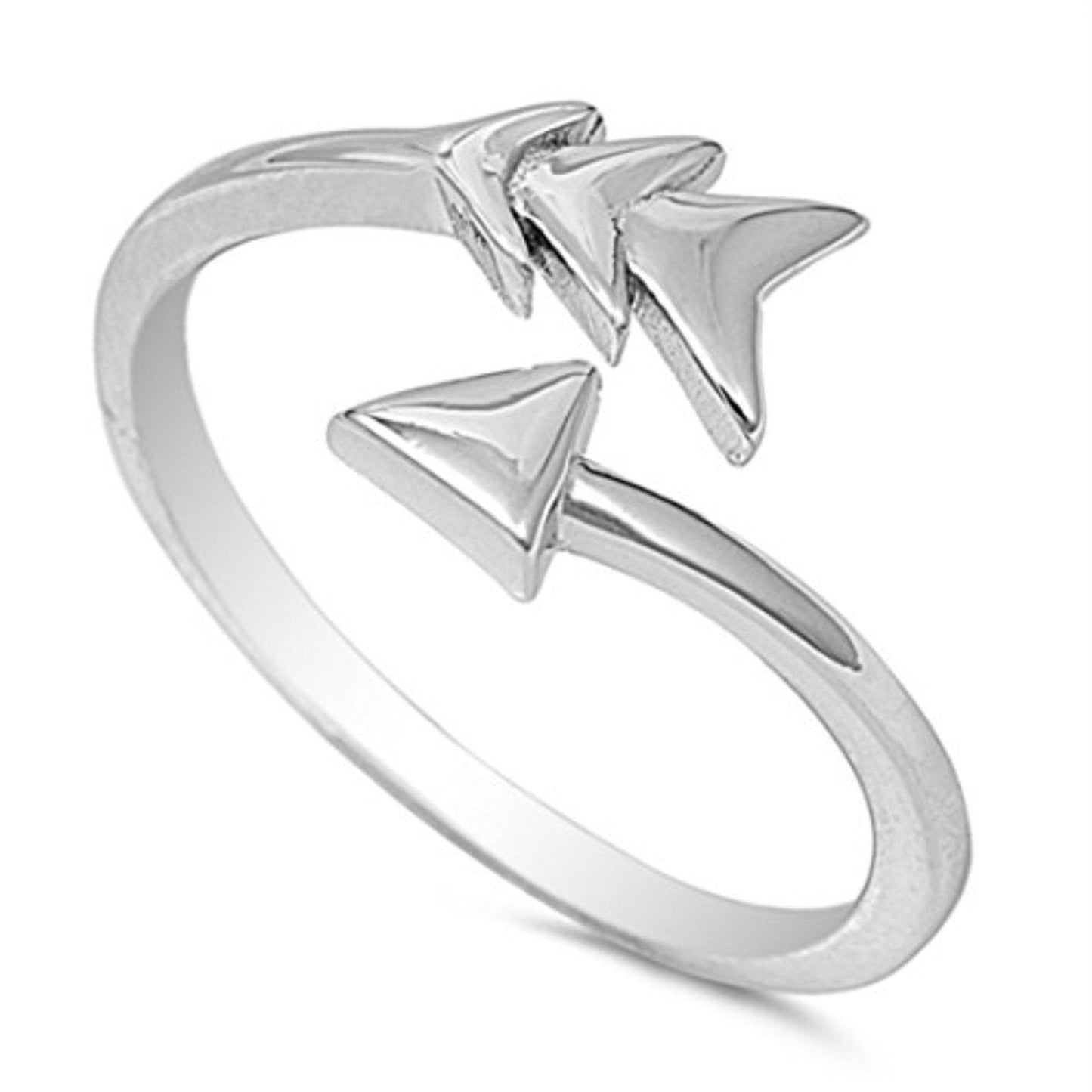 Petite Dainty Bypass Wrap Arrow Band Ring