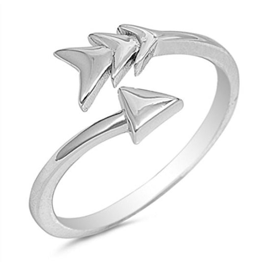 Petite Dainty Bypass Wrap Arrow Band Ring