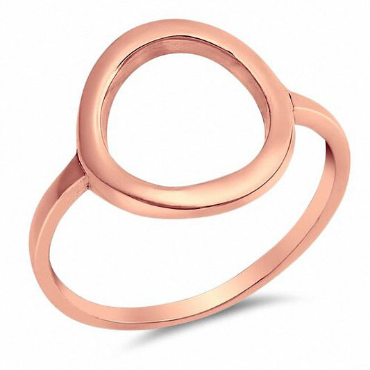 Circle O Simple Plain Open Ring Band Rose Tone