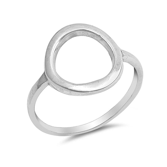 Circle O Simple Plain Open Ring Band