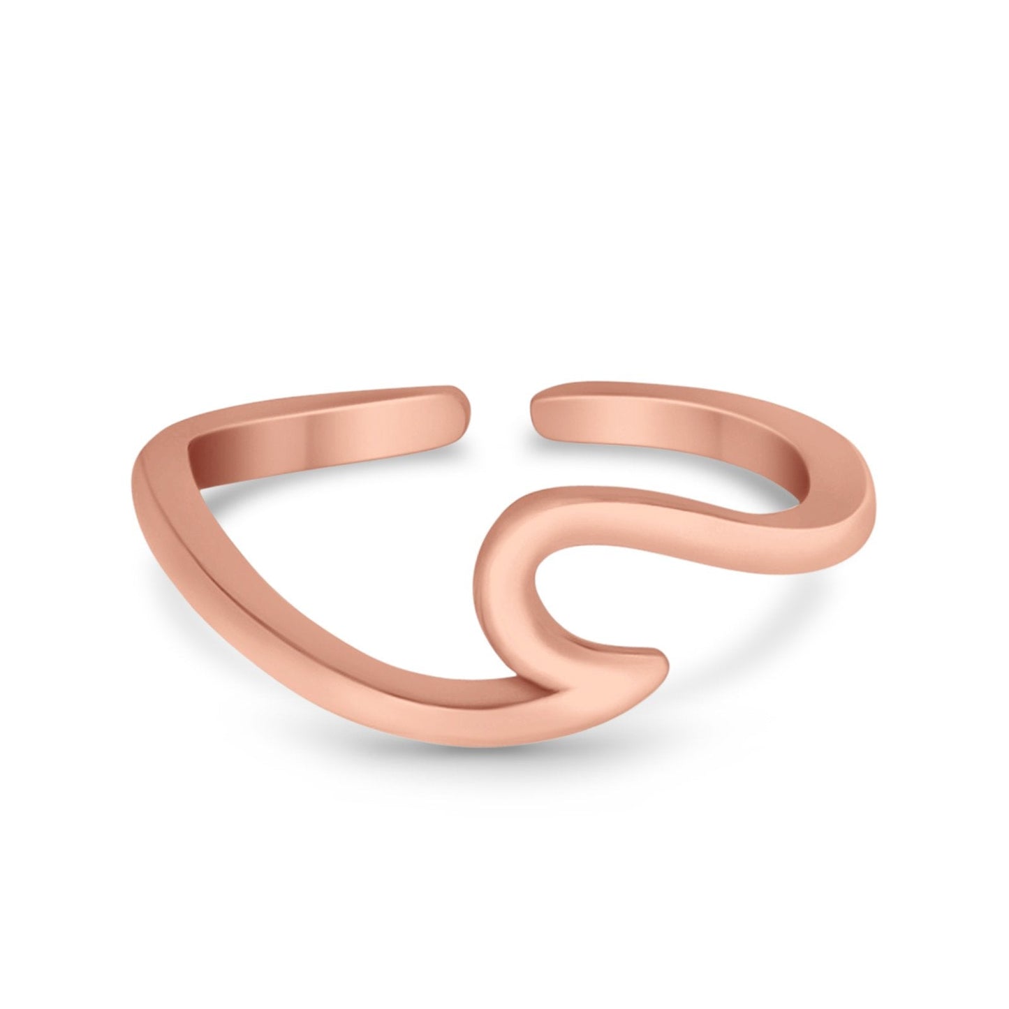 Cross Toe Ring Rose Tone  Adjustable Band