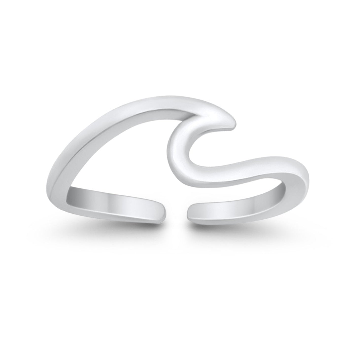 Wave Toe Ring Adjustable Band