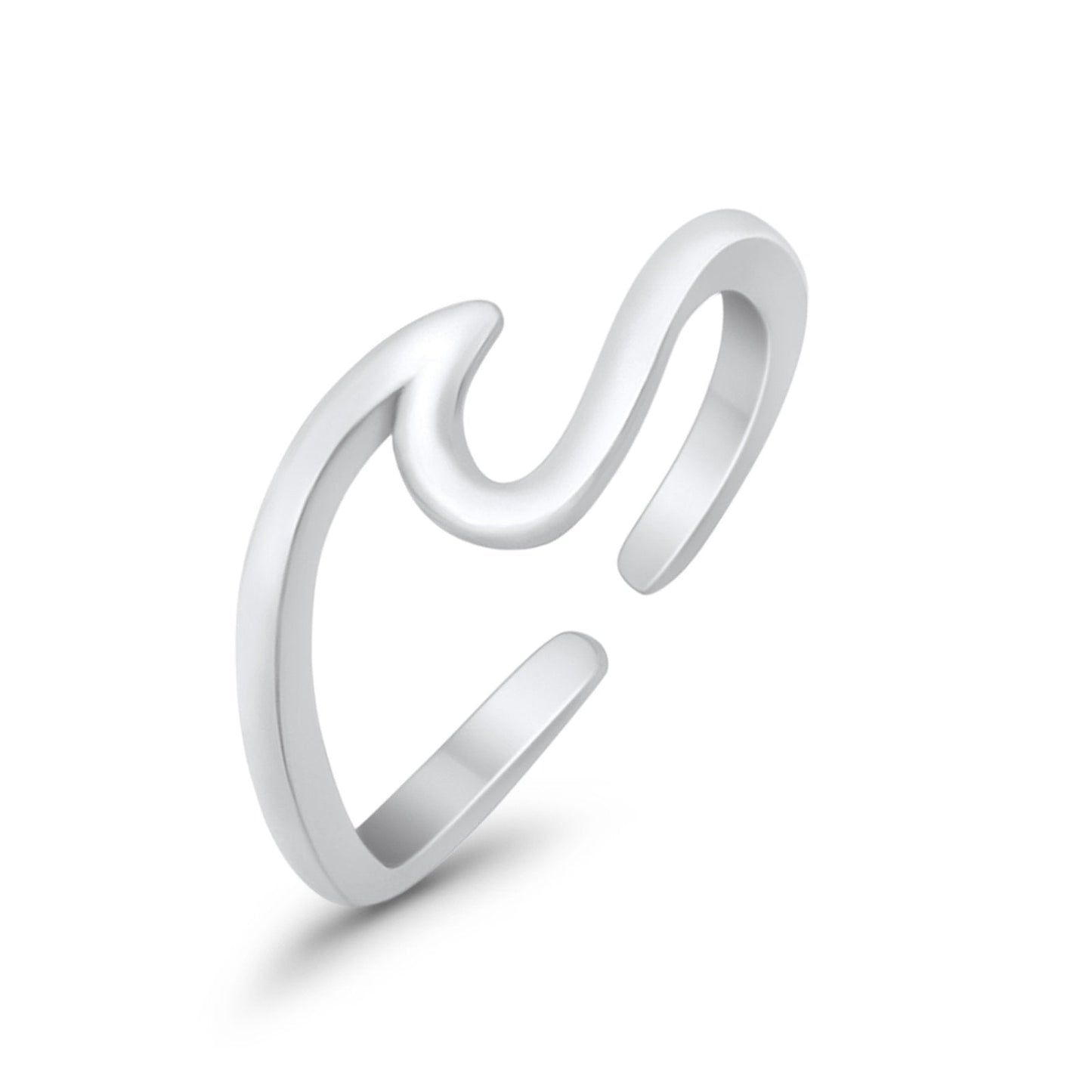 Wave Toe Ring Adjustable Band