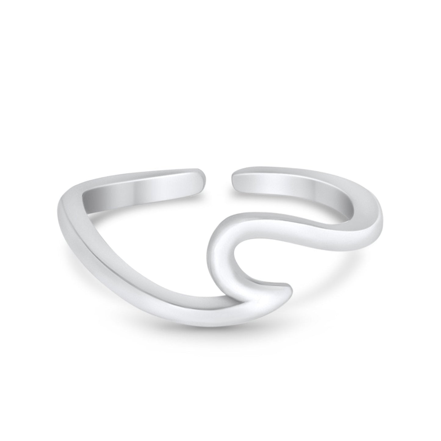 Wave Toe Ring Adjustable Band