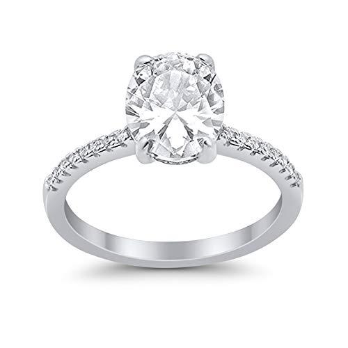 Halo Oval Split Shank Wedding Ring Simulated Cubic Zirconia