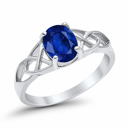 Halo Vintage Style Wedding Ring Simulated Blue Sapphire CZ