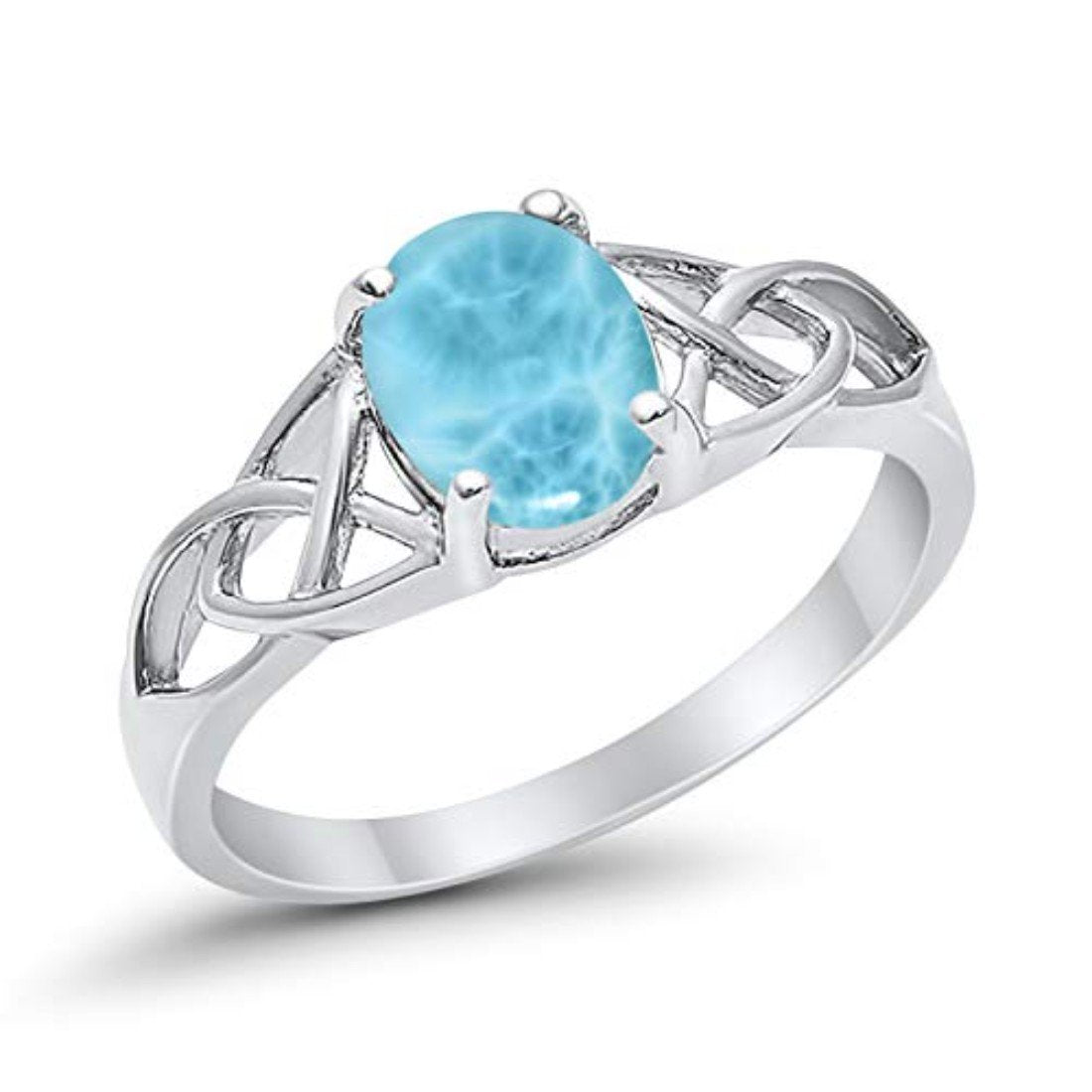 Halo Vintage Style Wedding Ring Simulated Larimar CZ 925