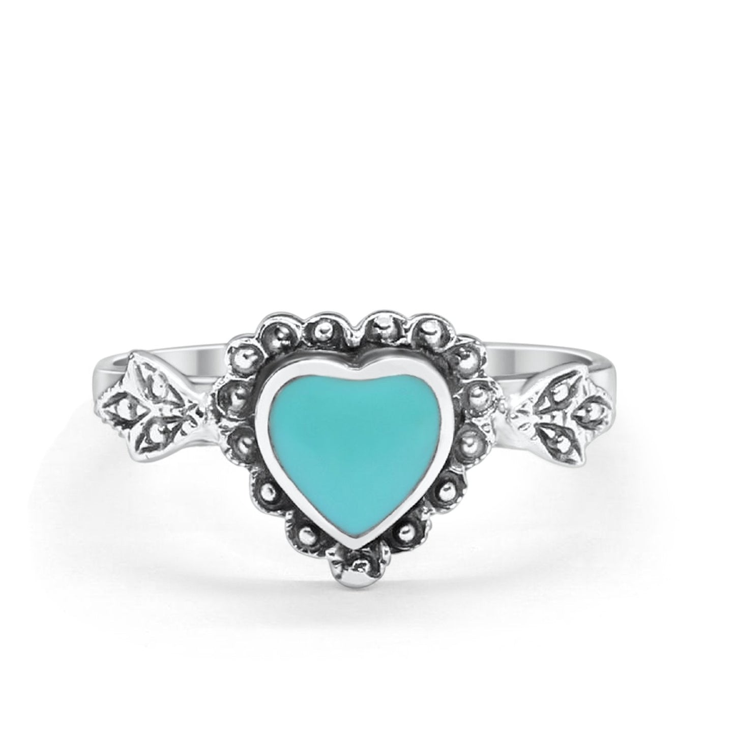 Promise Simulated Turquoise CZ Heart Ring