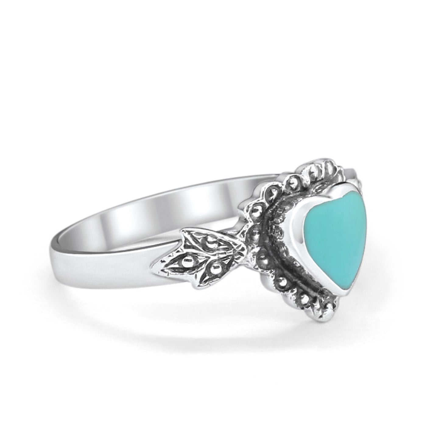 Promise Simulated Turquoise CZ Heart Ring