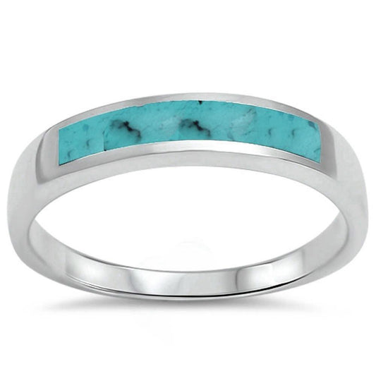 Half Eternity Simulated Turquoise Band CZ Ring