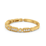 14K Gold Stapel-Ewigkeits-Art-Déco-Ehering, 3 mm, natürlicher Diamant-Verlobungsring, 0,10 ct