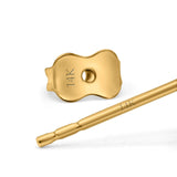 Ohrstecker aus massivem 14-karätigem Gold mit winzigen runden Kugeln und künstlichem CZ, 8 mm