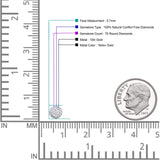 Massiver 5,7 mm runder Mikro-Pavé-Diamant-Ohrstecker aus massivem 10-karätigem Gold mit Schraubverschluss