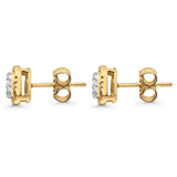 Solid 10K Gold 6mm Classic Round Diamond Stud Earring With Push Back