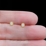 Solid 10K Gold 6mm Classic Round Diamond Stud Earring With Push Back