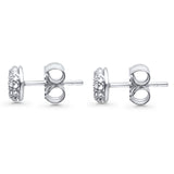 Solid 10K Gold 5.8mm Round Diamond Stud Earrings With Push Back