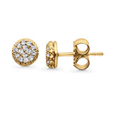 Solid 10K Gold 5.8mm Round Diamond Stud Earrings With Push Back