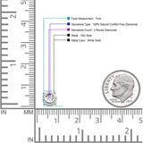 Ohrstecker aus massivem 10-Karat-Gold, 7 mm, rund, mit Diamanten und Schraubverschluss