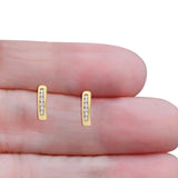 Solid 10K Gold 12.7mm Round Diamond Hoop Earrings With Screw Backing