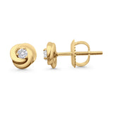 Ohrstecker aus massivem 10-Karat-Gold, 5,8 mm, mit rundem Diamant und Schraubverschluss