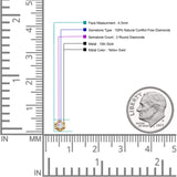 Ohrstecker aus massivem 10-Karat-Gold, 4,3 mm, runder Diamant, mit Schraubverschluss