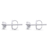 Solid 10K Gold 4.5mm Trio Round Diamond Stud Earrings With Screw Backing