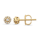 Solid 10K Gold 4.5mm Round Diamond Stud Earrings