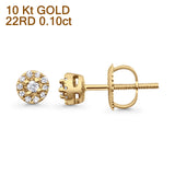Solid 10K Gold 4.5mm Round Diamond Stud Earrings