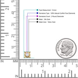 Ohrstecker aus massivem 10-karätigem Gold, 5,4 mm, klassische runde Diamant-Ohrstecker