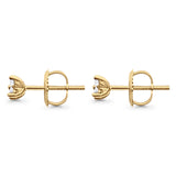 Ohrstecker aus massivem 10-Karat-Gold, 3,8 mm, Schmetterlingsform mit runden Diamanten