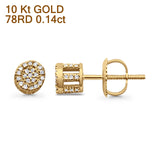 Ohrstecker aus massivem 10-karätigem Gold, 5 mm, runde Diamant-Ohrstecker mit Schraubverschluss