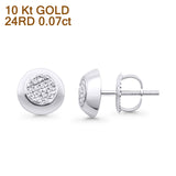 Ohrstecker aus massivem 10-karätigem Gold, 7,8 mm, runde Diamant-Ohrstecker mit Schraubverschluss