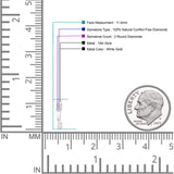 Massiver 10-Karat-Gold-Ohrstecker in J-Form mit rundem Diamant-Bolzen, 11,4 mm