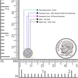 Ohrstecker aus massivem 10-Karat-Gold, 8,3 mm, runder Mikro-Pavé-Diamant-Ohrstecker