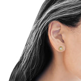 Diamond Round Stud Earrings 6.6mm 10K Yellow Gold