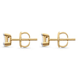 Diamond Stud Earrings 4.5mm Square 10K Yellow Gold
